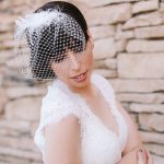 Bride with short front veil