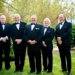 Groomsmen with red pocket squares