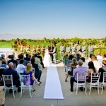 Wedding ceremony with white carpet wedding aisle