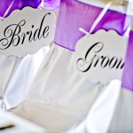 Bride and groom specified seating at wedding reception 