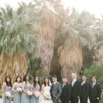 Bridal party on sandy terrain