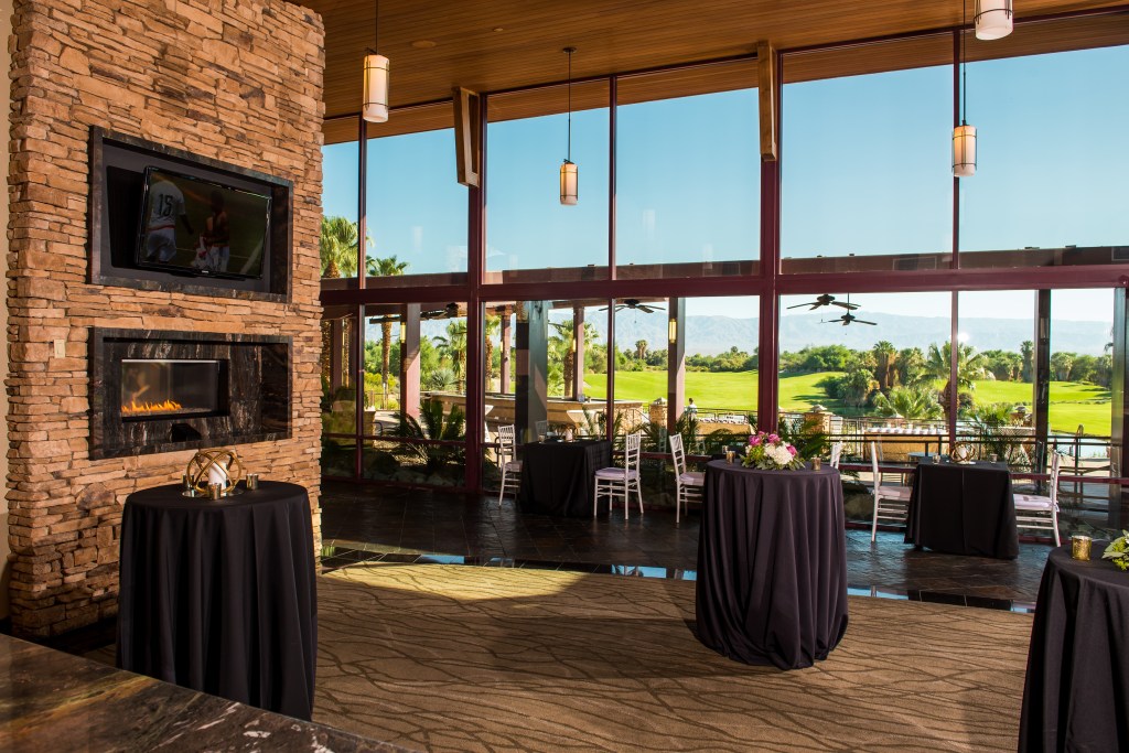 Lobby Bar setup for a banquet at Desert Willow Golf Resort