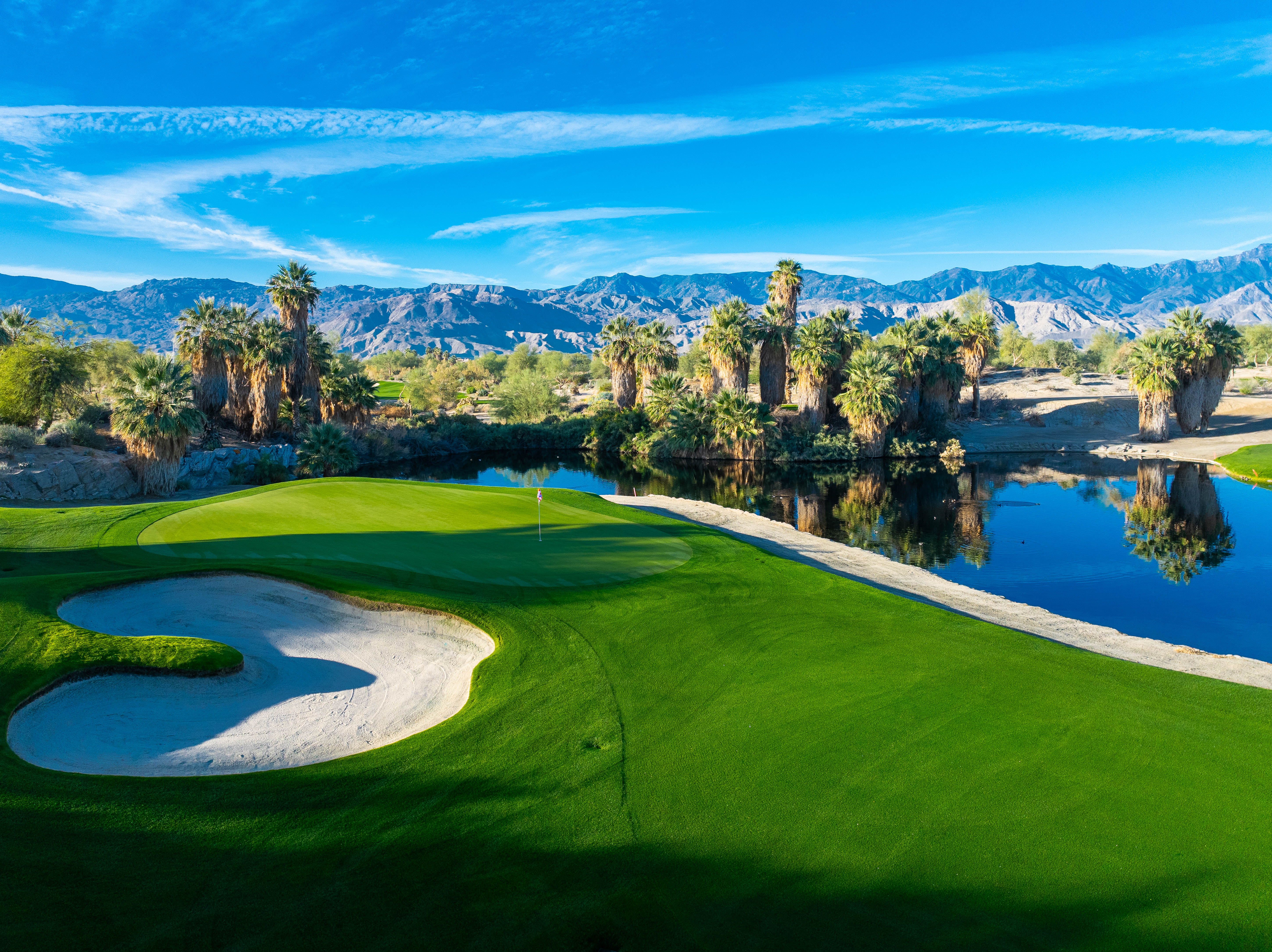 Firecliff Course hole 17 green at Desert Willow Golf resort
