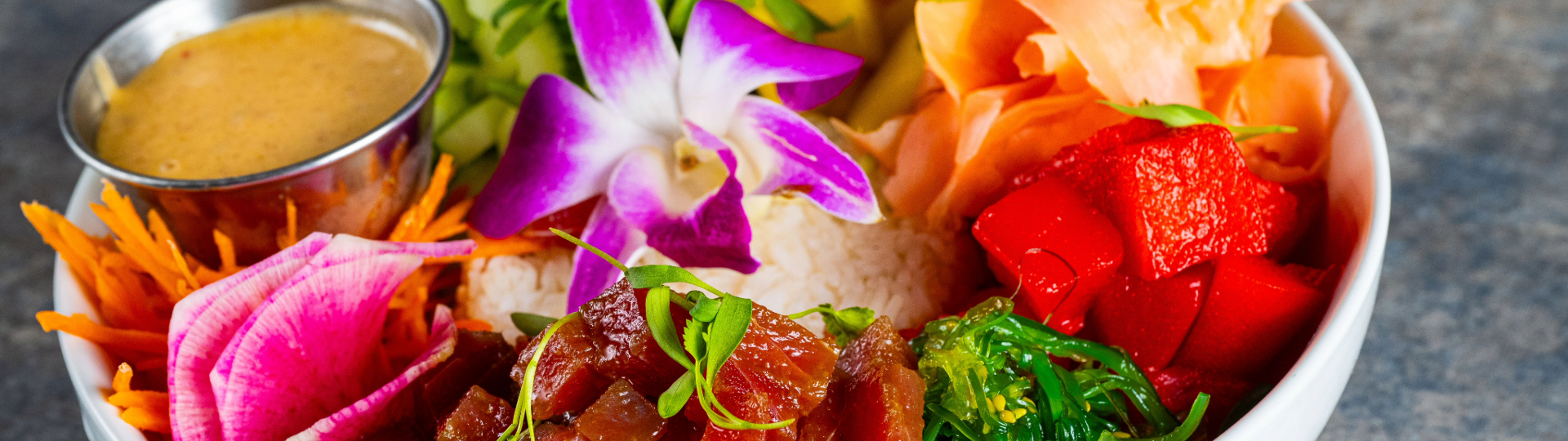 Ahi Tuna Poke Bowl at the Terrace Restaurant at Desert Willow Golf Resort